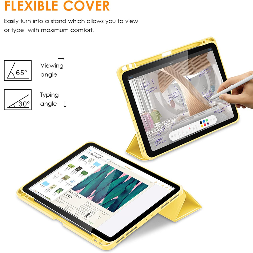 iPad 12.9 Pro Case 2022/2021/2020/2018-Best Buy iPad Case with Soft TPU Back Shell/ Pencil Holder